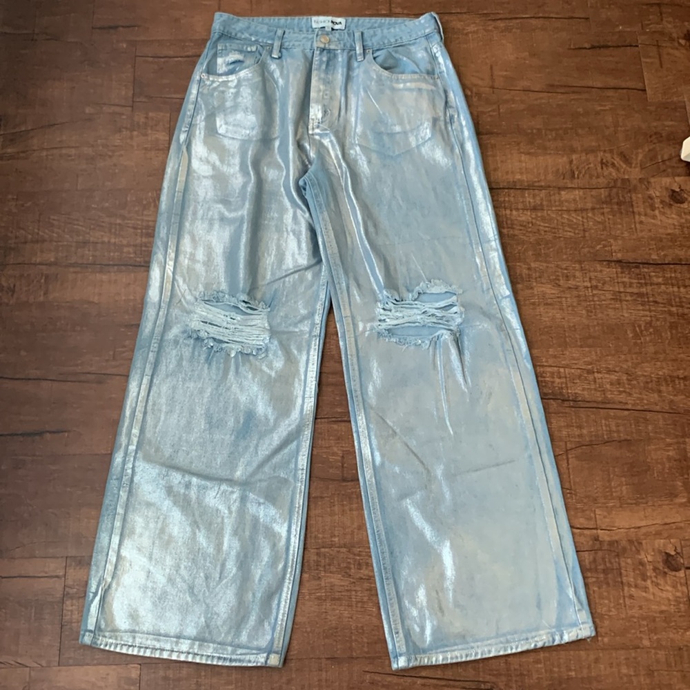 FN 'Freja Foil Ripped Baggy Jeans and matching vest' - Picture 8 of 12